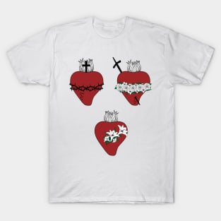 Hearts of Jesus, Virgin Mary and St. Joseph T-Shirt